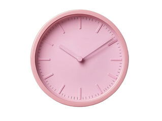 Isolated Pink Minimalist Wall Clock