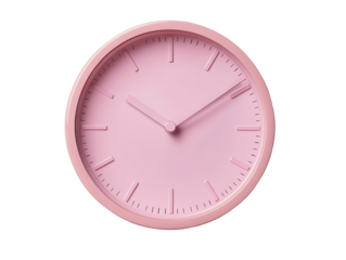 Isolated Pink Minimalist Wall Clock