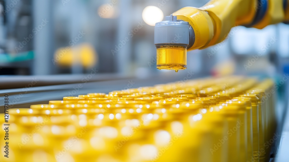 Aufkleber automated robotic arms stacking soybean oil cartons for efficient logistics and distribution