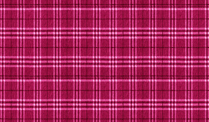 Red checkered tablecloth texture. Red tartan fabric texture. 