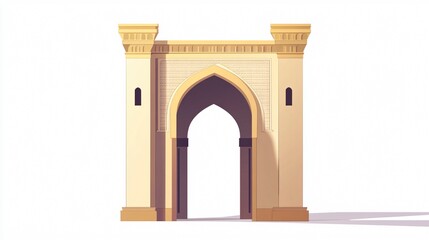 Fototapeta premium Modern Architectural Styles Gate Entrance Vector Color Icon