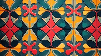 Fototapeta premium Colorful geometric tile pattern background. (1)