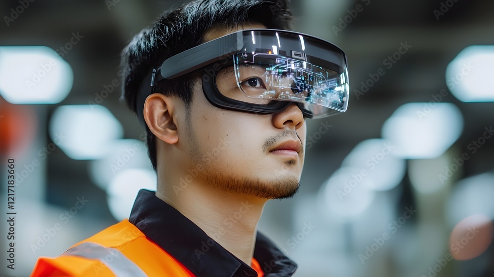 Poster logistics professional utilizing augmented reality for efficient inventory management