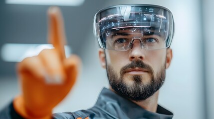 Technologist Using Augmented Reality for Inventory Management in Logistics