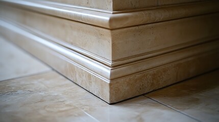 Elegant Stone Baseboard Corner Detailing