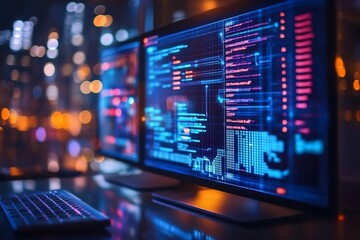 Obraz premium A high tech smart office with lot enable dev