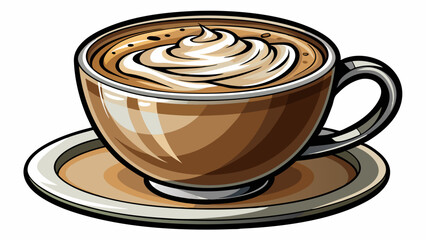 light cup of hot cappucino, side view, white background, photography