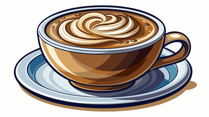 light cup of hot cappucino, side view, white background, photography