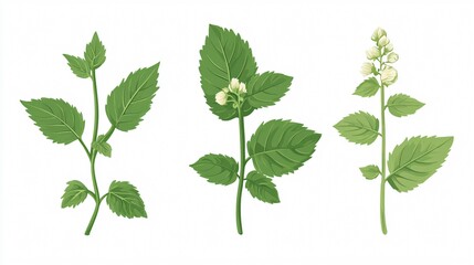 Peppermint Leaf Plant and Natural Condiment Wide Angle
