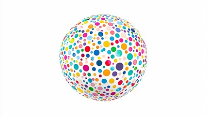 Obraz premium Colorful Polka Dot Sphere Art Composition