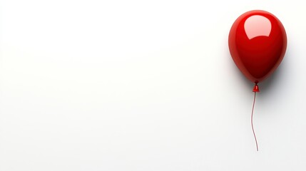 Single Red Balloon on White Background A Minimalist Design