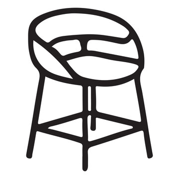 recommend clip art: Modern Round Bar Stool Silhouette Vector Illustration