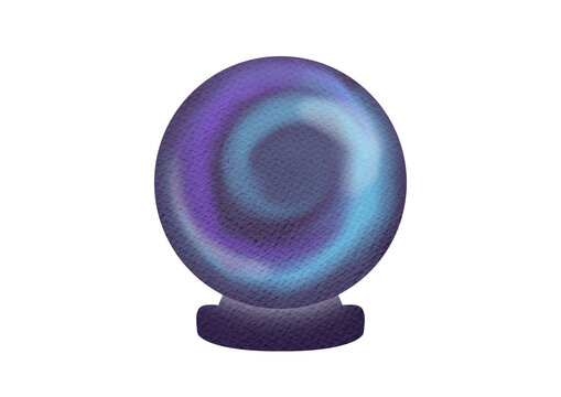 recommend clip art: Crystal ball, mystical sphere. Witchcraft esotericism and fortune telling. hand drawn watercolor illustration isolated on white background. clip art and cut out element design