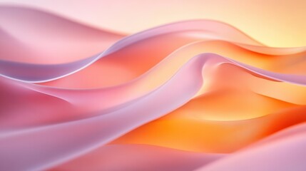 abstract fluid gradient composition in soft coral and blush tones, ethereal cloudlike forms with film grain texture creating dreamy atmosphere