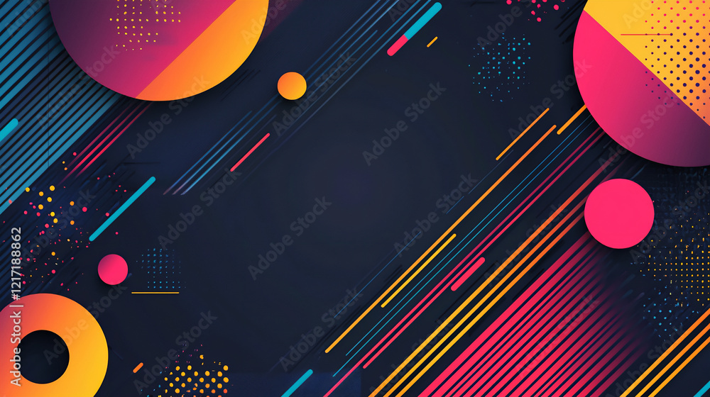 Poster  retro geometric pattern background