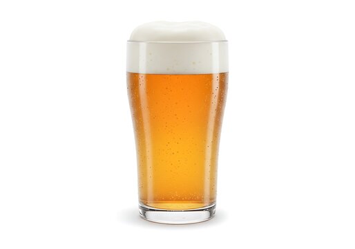 Pint glass mockup for beer on isolated white background, 3d illustration
