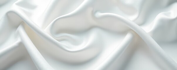 Fototapeta premium Luxurious white silk with subtle sheen, rich texture, soft, background