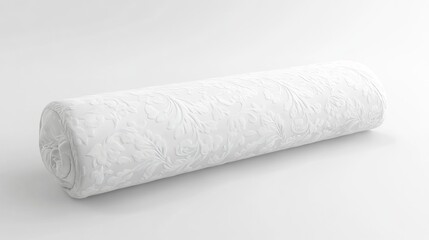 Obraz premium White embossed fabric roll, studio shot, design element, home decor