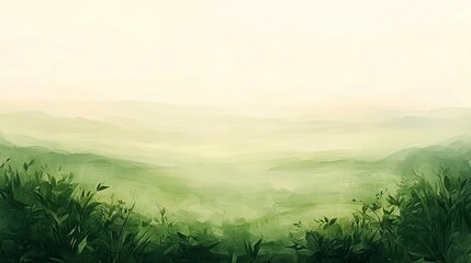 Obraz premium Gentle Green Watercolor Gradient Background in High Resolution