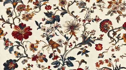 Vintage Floral Pattern in Soft Faded Colors for Elegant Decor