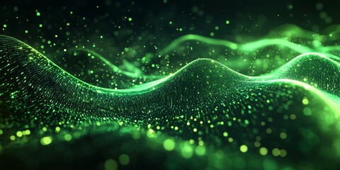Green digital code streams in a dark matrix, symbolizing data and cyberspace. Perfect for tech, cyberpunk, and sci-fi themes.