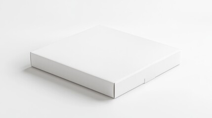 Naklejka premium White square box on white background, product packaging mockup
