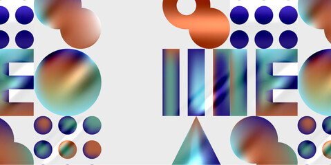 Circles and triangles modern art. Vector Illustration For Wallpaper, Banner, Background, Card, Book Illustration, landing page