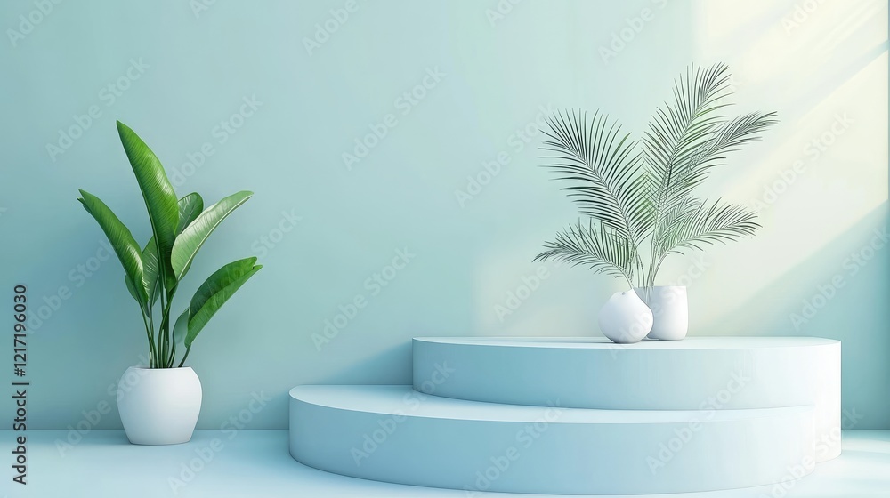 Poster an elegant artistic backdrop showcasing a subtle transition from pastel green to light blue, creatin