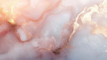 luxurious rose gold and white marble texture with delicate veining, soft ethereal glow, and crystalline structure