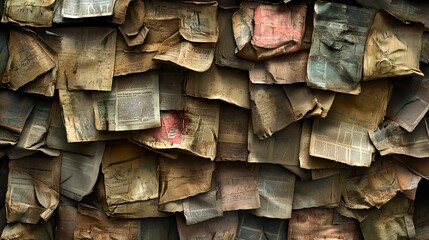 Antique Paper Collage with Textures in High Resolution and Detail