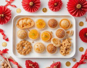 Pineapple tarts and peanut cookies tray