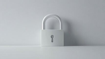White Padlock on a Minimalist Background A Security and Protection Concept