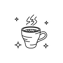 Outline Coffee Cup with Steam icon.