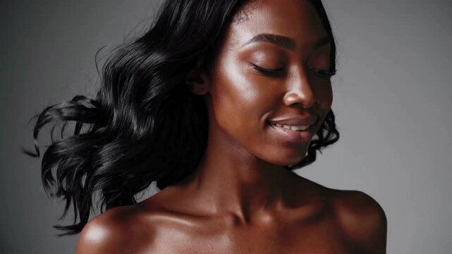 Beautiful female without makeup in her twenties posing in a minimalistic studio
