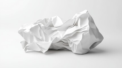 Crumpled paper ball on white background