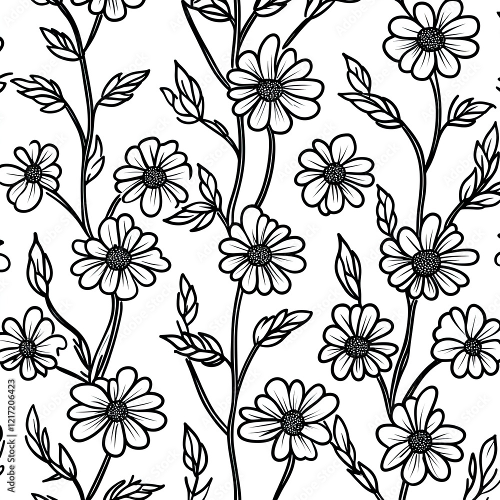 Aufkleber whimsical daisy chain pattern simple elegant design for print and web