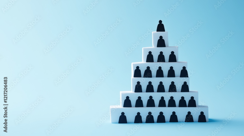 Poster hierarchy, an image file focused on communication barriers in organizational hierarchy, featuring hi