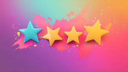 Obraz premium banner featuring five stars and the text best customer feedback on a colorful background 