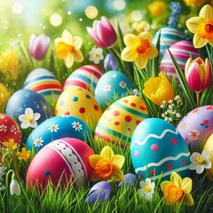 Fototapeta premium bunte Ostereier