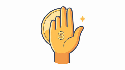 Obraz premium Peso Symbol Coin with Hand Up Wide Angle