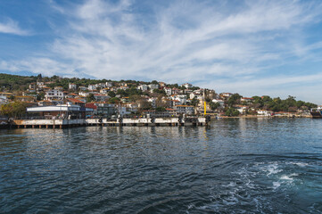 Fototapeta premium Panorama of Burgazada island, island in the Princes' Islands in the Sea of Marmara, Istanbul, Turkey