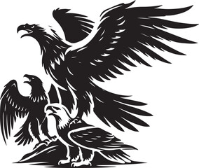 Fototapeta premium eagle bird silhouette victor design with white background. 