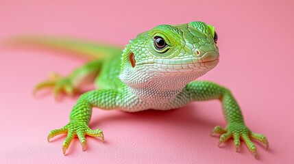 Naklejka premium Lizard on Solid Background