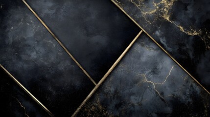Elegant Geometric Design with Gold Accents on Dark Canvas Background