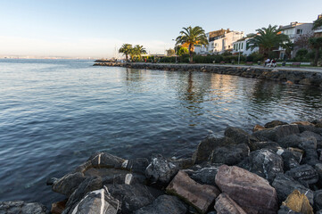 View from embankment of the Buyukada island, Sea of Marmara, Istanbul, Turkey