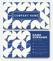 Trendy minimal abstract business card template. Corporate stationery id layout with geometric shapes