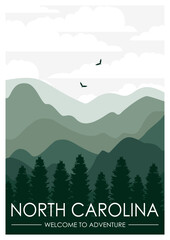 Rocky Mountain National Park poster illustration, beautiful river lake mountain scenery poster design