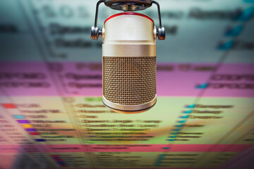 Background with professional microphone