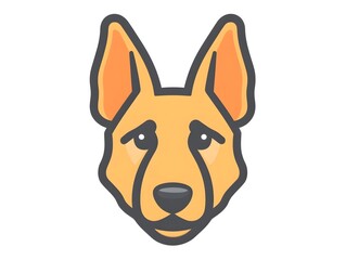Obraz premium Brown German shepherd dog pet canine companion head Icon symbol