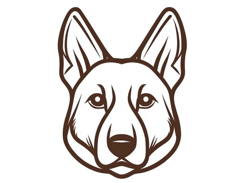 recommend clip art: German shepherd dog pet illustration animal head Icon 